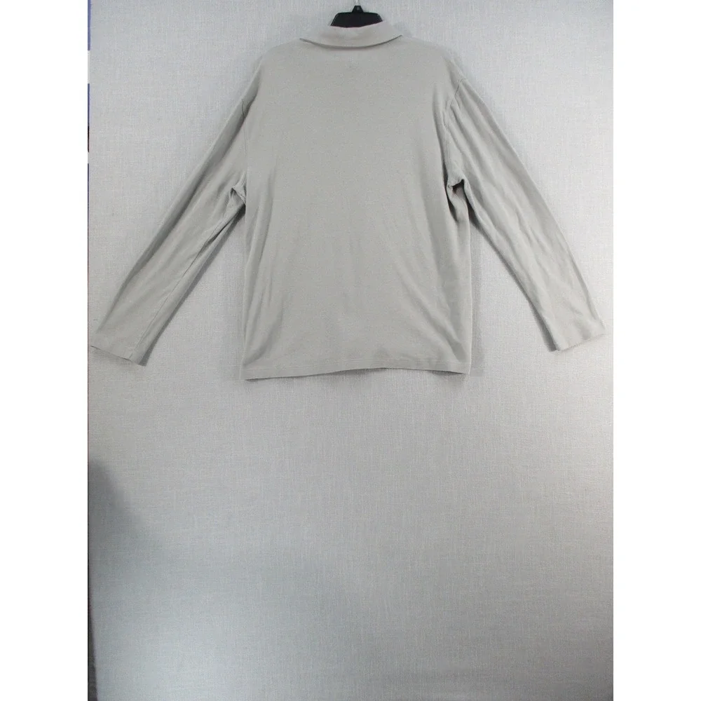 Banana Republic Mens XL Long Sleeve Polo Shirt Gray 100% Cotton‎ 1719897